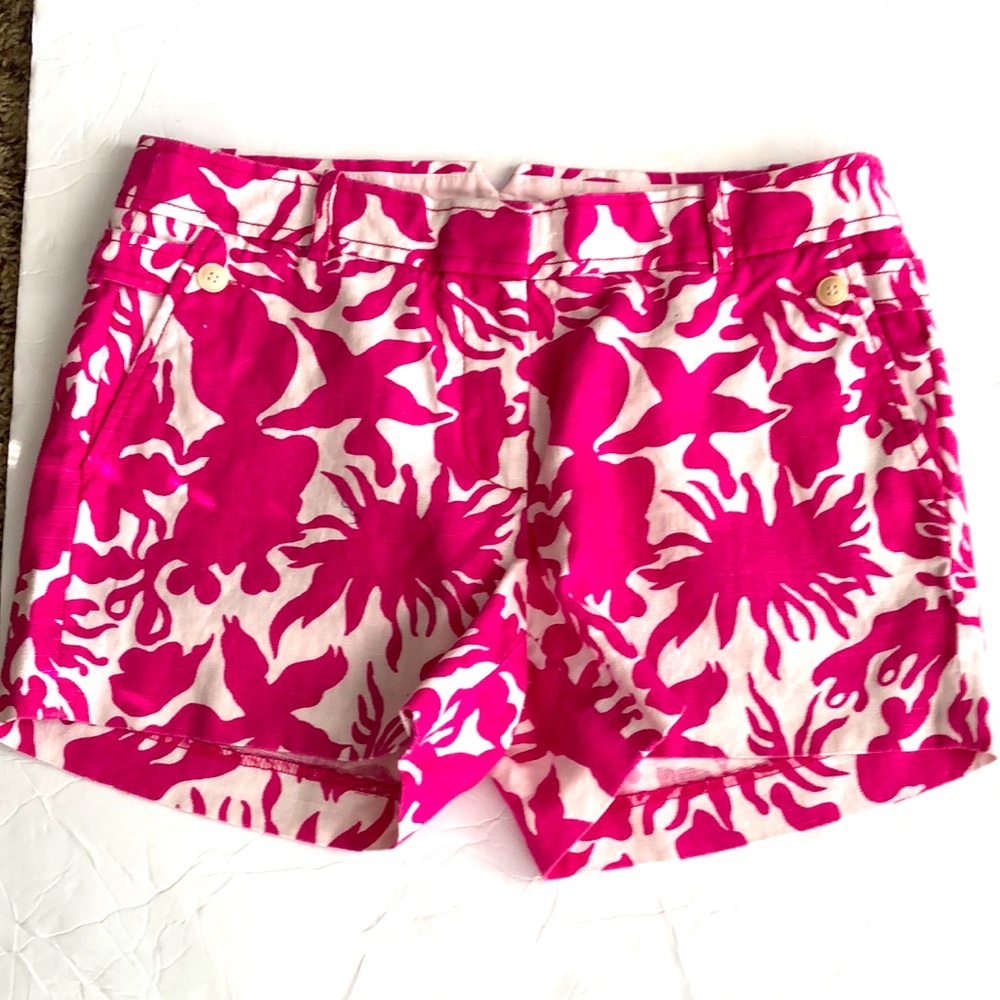 J.Crew Shorts SZ 4 Linen City Fit Pink White